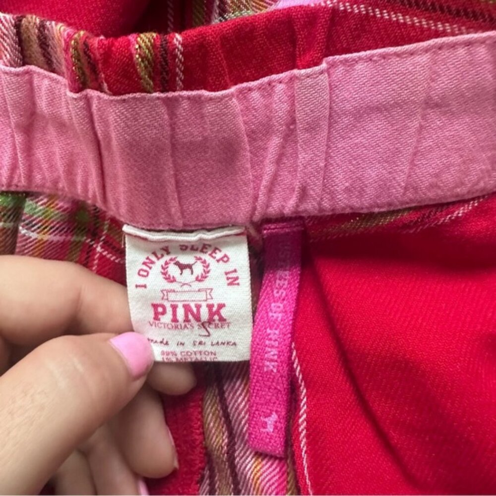 Victoria's Secret PINK | Red and Green Plaid Christmas Pajama Pants | Size Small - Picture 3 of 9